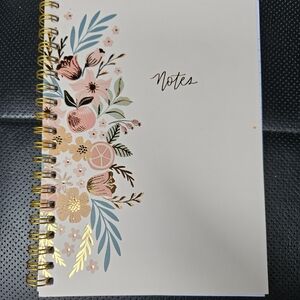 Floral Spiral Notebook with Gold Accents